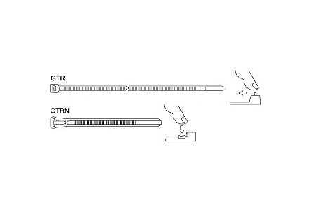 Tyraps zwart 7,6x370 mm - 100 stuks Releasable